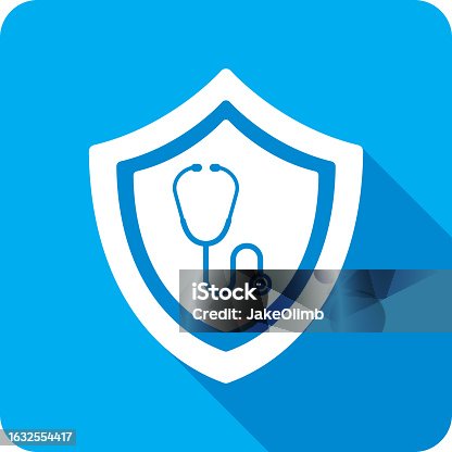istock Shield Stethoscope Icon Silhouette 2 1632554417