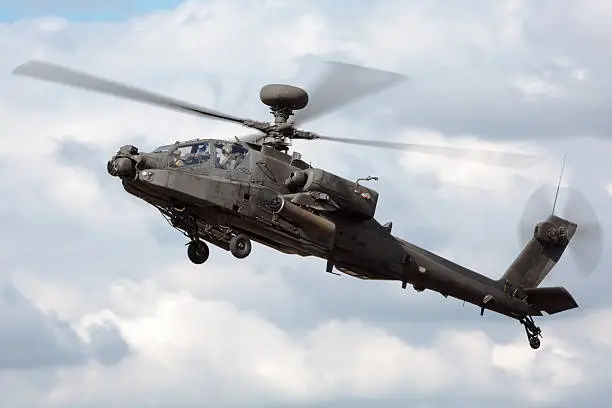 AH-64 Apache Longbow Attack Helicopter hovering