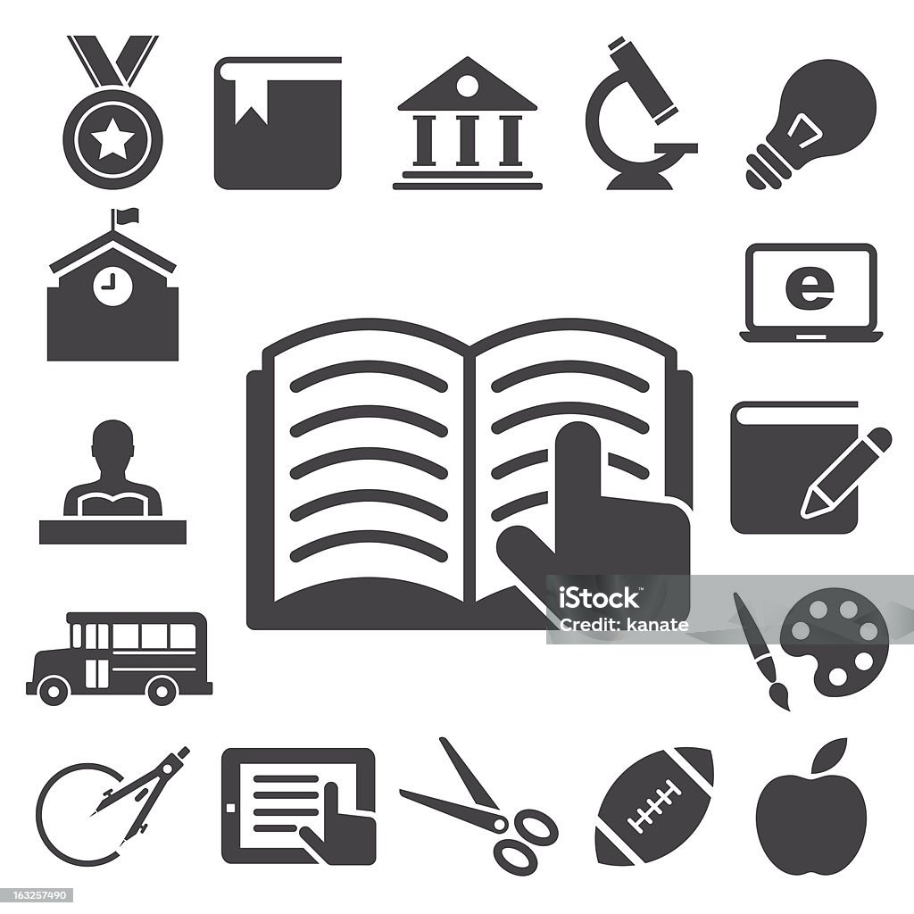 Education icons set. Illustration eps 10 Adult stock vector