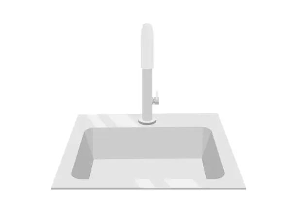 Vector illustration of Kitchen sink. Simple flat illustration in perspective view.