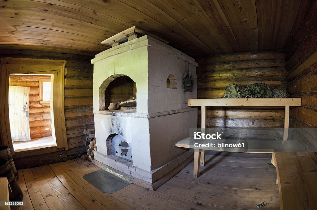 Tradicional de madera rusa para el baño - Foto de stock de Calor libre de derechos
