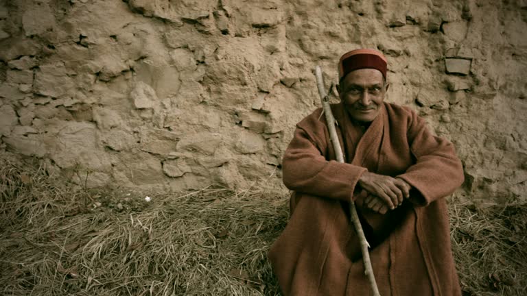 Real people from rural India: Portrait of a Senior Man