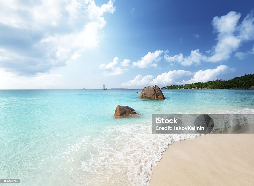 Anse Lazio beach on Praslin island in Seychelles Bay of Water Stock Photo