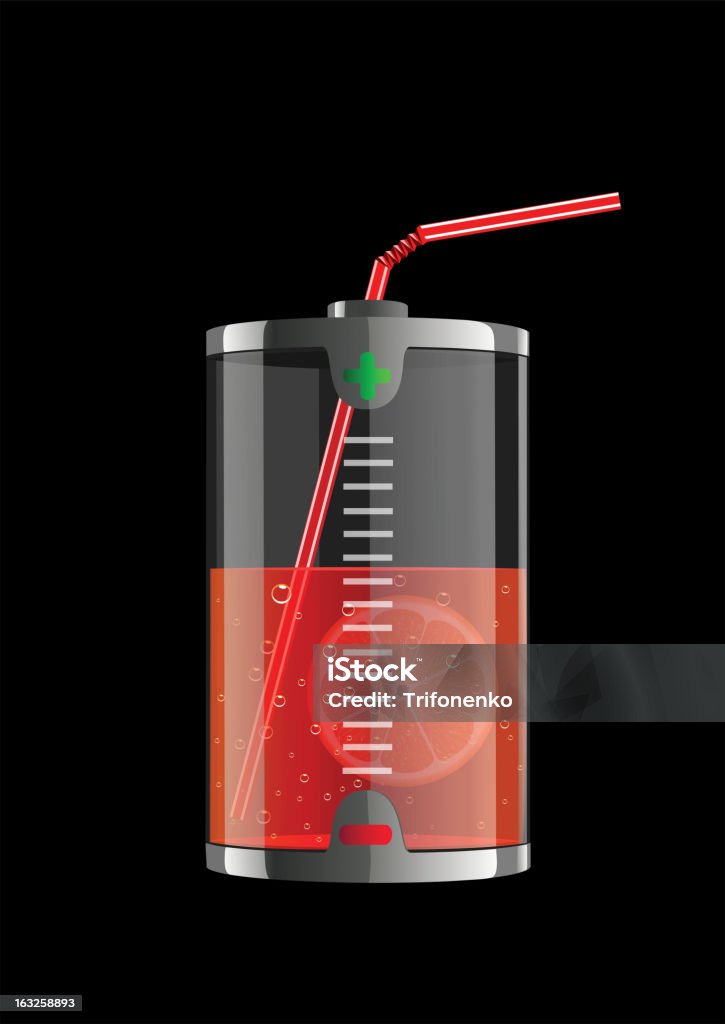 Energie-orange - Lizenzfrei Batterie Vektorgrafik