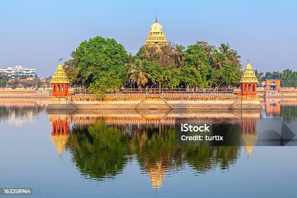 Traditional Hindu Temple On Lake Tamil Nadu India Stock Photo - Download Image Now