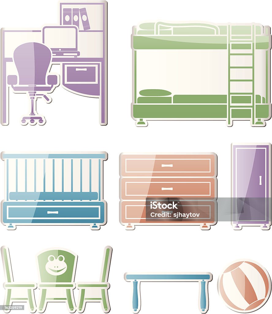 Nhà Trẻ Và Đồ Vật Trong Phòng Trẻ Em Hình minh họa Sẵn có - Tải ...