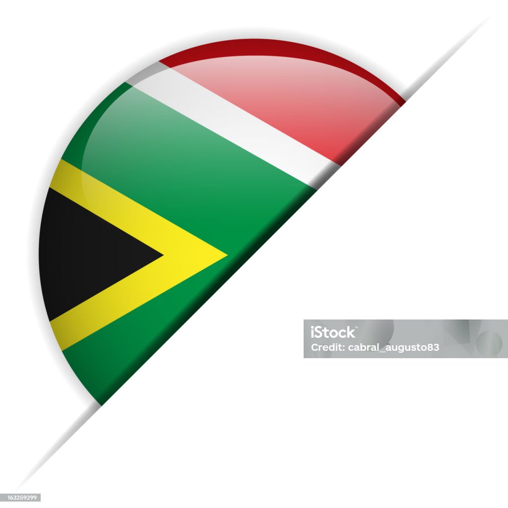 South Africa Flag Glossy Button Hidden South African Flag stock vector