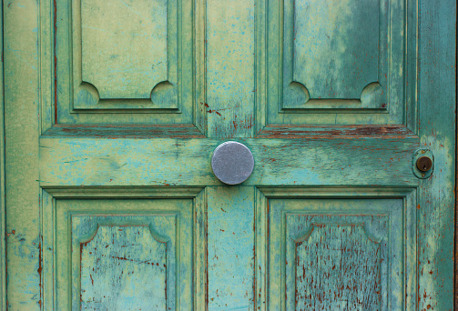 Crémieu, France: Old Weathered Green Wood Doors