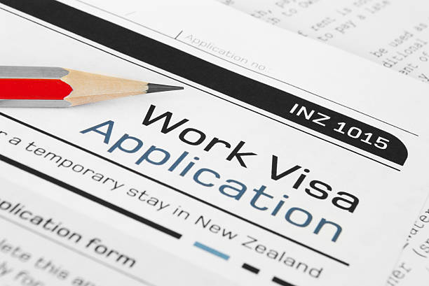 Work Visa Application Close-up of work visa application document for temporary stay in New Zealand embassy photos stock pictures, royalty-free photos & images