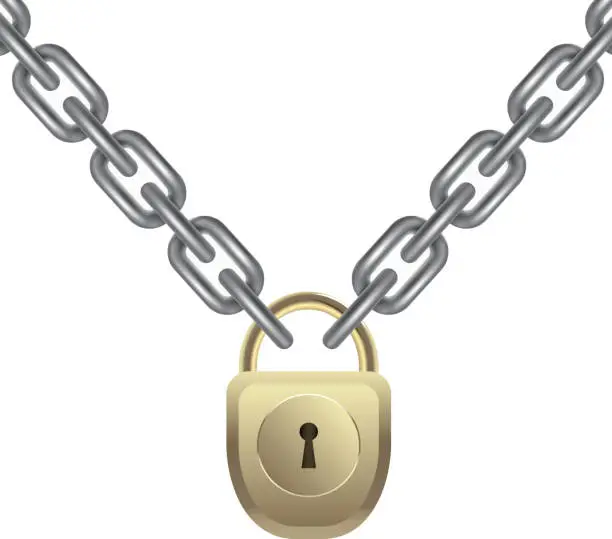 Vector illustration of Lock and chain