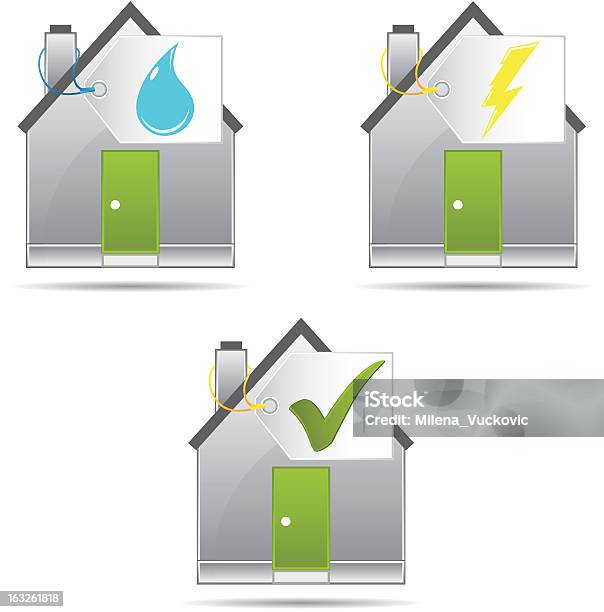 Casa Con Simboli - Immagini vettoriali stock e altre immagini di Acqua - Acqua, Acqua potabile, Ambiente