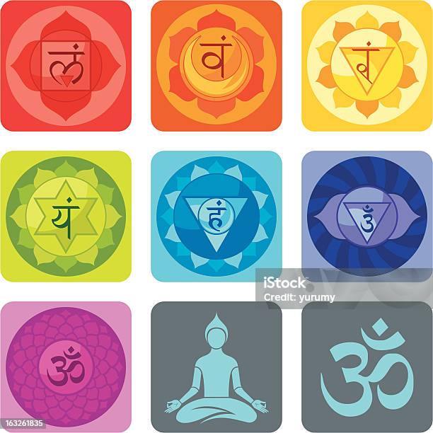 Yoga Set Stock Illustration - Download Image Now - Aura, Buddhism, Chakra