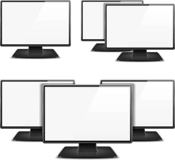 Vector illustration of Computer Monitors