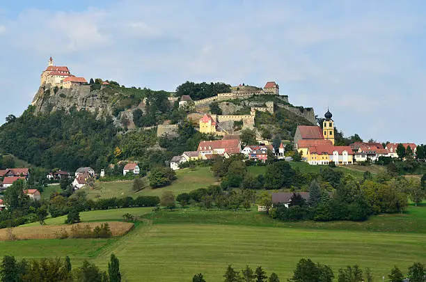 Austria, village and castle Riegersburg in Styria