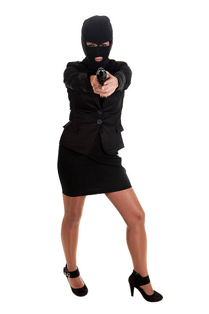 gun woman stock photo