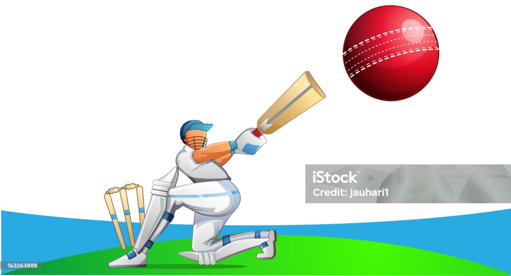 Игрок в крикет - Векторная графика Крикет роялти-фри