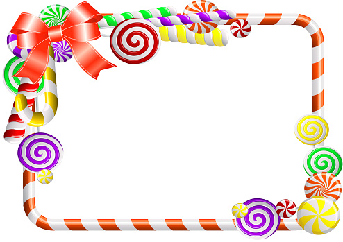Fudge Border Frame Frame With Colorful Candies Stock Illustration - Download Image Now ...