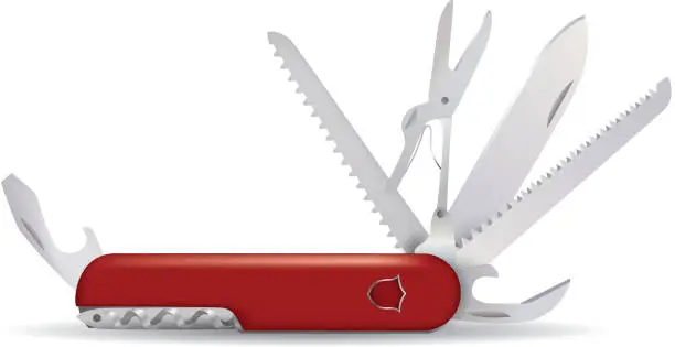 Vector illustration of Swiss army knife