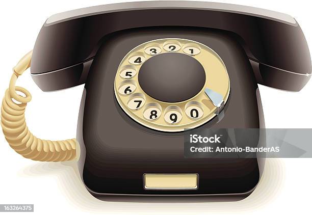 Old Black Phone Stock Illustration - Download Image Now - Black Color, Communication, Connection