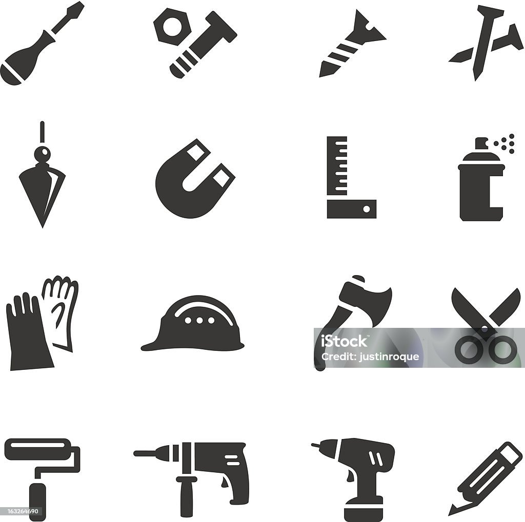 Basic-outils et les icônes de la Construction - clipart vectoriel de Icône libre de droits
