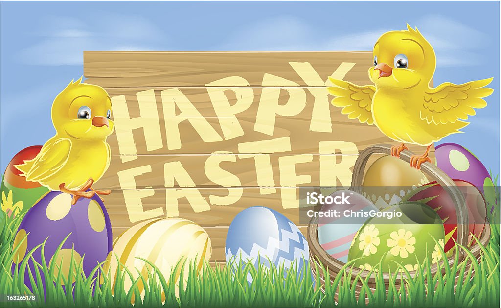 Felices Pascuas señal - arte vectorial de Abril libre de derechos