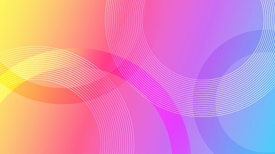 Creative gradient background with abstract circle lines.