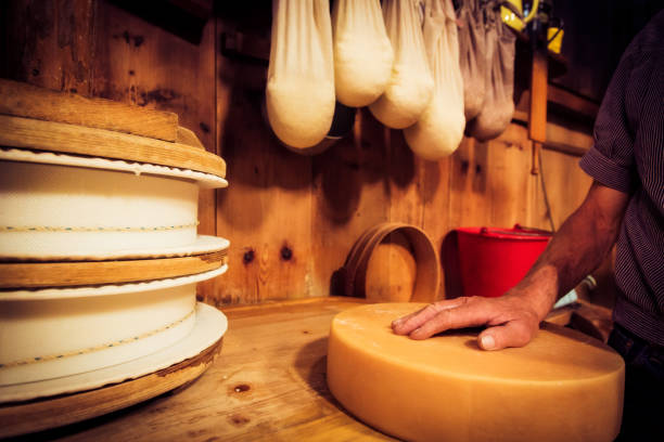 tradizionale cheesemaking - shack hut old obsolete foto e immagini stock