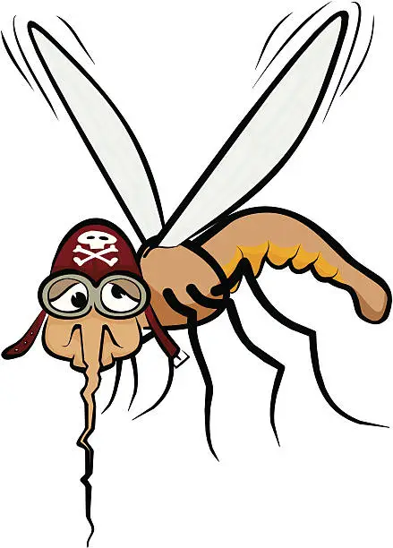Vector illustration of miserable mosquito