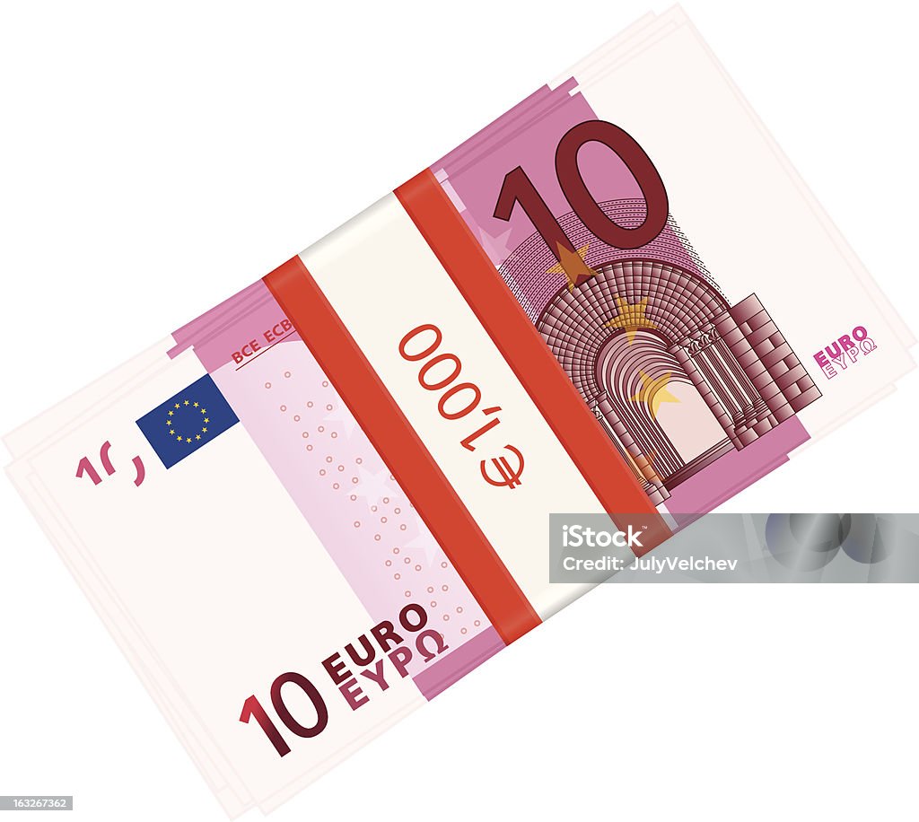 Lot de 10 euros - clipart vectoriel de Billet de banque libre de droits