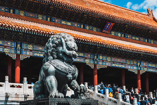 the bronze lion of the Forbidden City