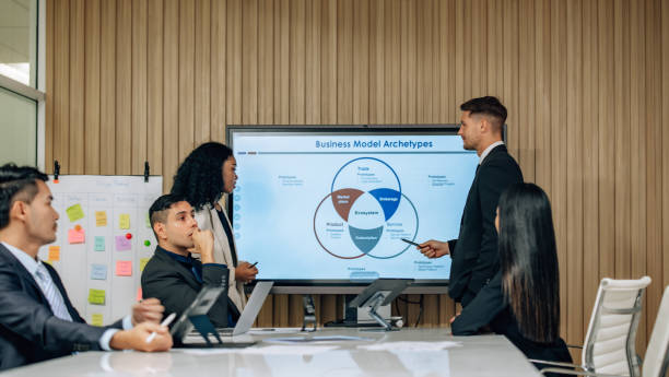 istock Diverse team innovates for sales KPIs via collaborative brainstorming to develop business models. 1632685251