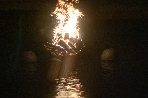 fire at Waterfire festival in Providence
