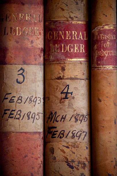 istock Old Rare Ledger Books 163269964