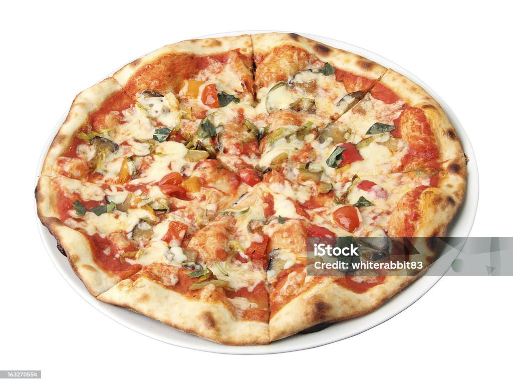 pizza vegetariana - Foto de stock de Alimentação Não-saudável royalty-free