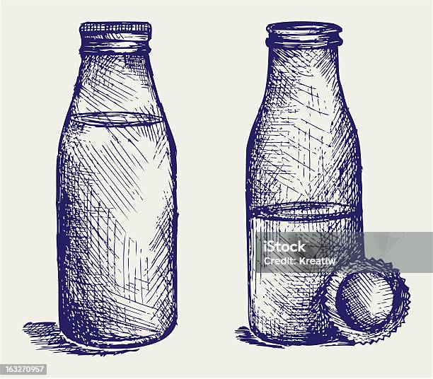 Бутылка Для Молока — стоковая векторная графика и другие изображения на тему Без людей - Без людей, Бутылка, Бутылка для молока