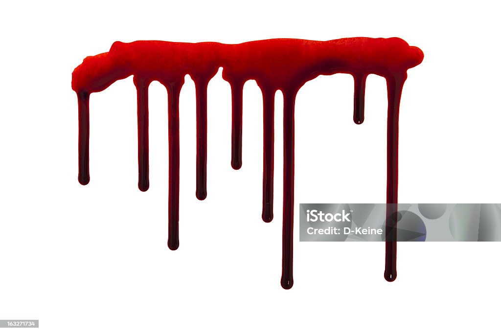 Blood Blood dripping isolated on white Blood Stock Photo