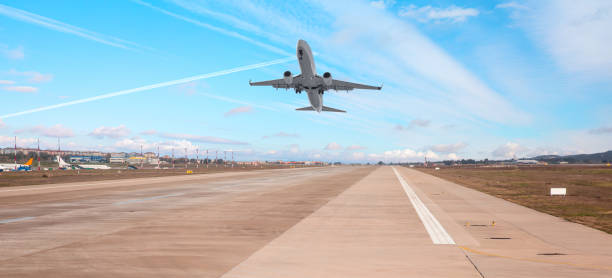 istock Airplane taking off from the airport 1632796236