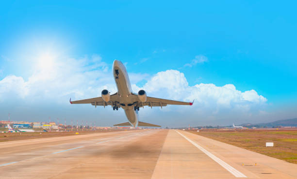 istock Airplane taking off from the airport 1632798893