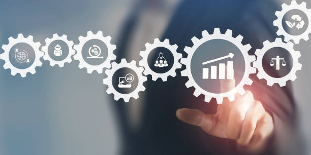 istock Business development and sustainability concept. Balance economic growth with environmental protection and social responsibility. Ethics business, technology transformation. ESG concept. 1632841582
