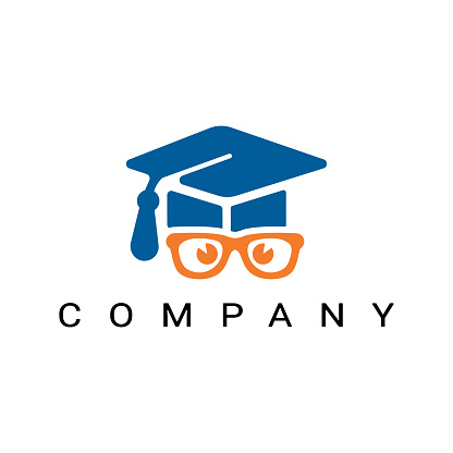 School Geek logo, Geek person logo template
