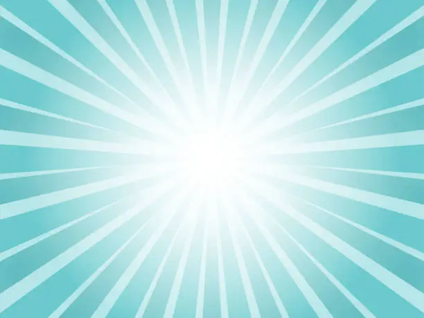 Vector illustration of Retro image of dazzling sunlight dotted with concentrated rays background material_turquoise blue