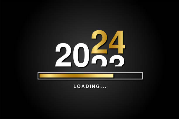 istock Loading process ahead of new year 2024. Symbol of new year 2024 celebration. Creative festive banner with trendy design. 1632890496