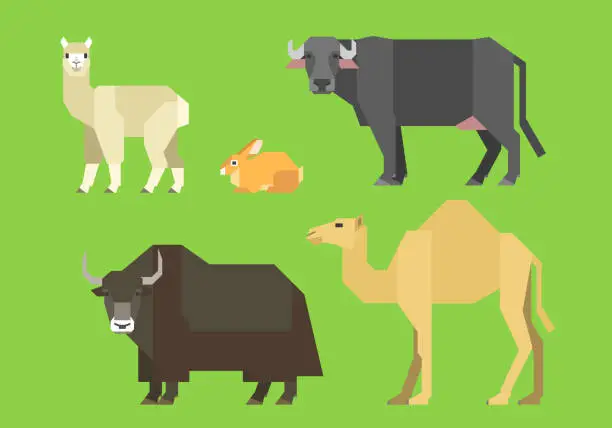 Vector illustration of Vector illustration of Farm animals