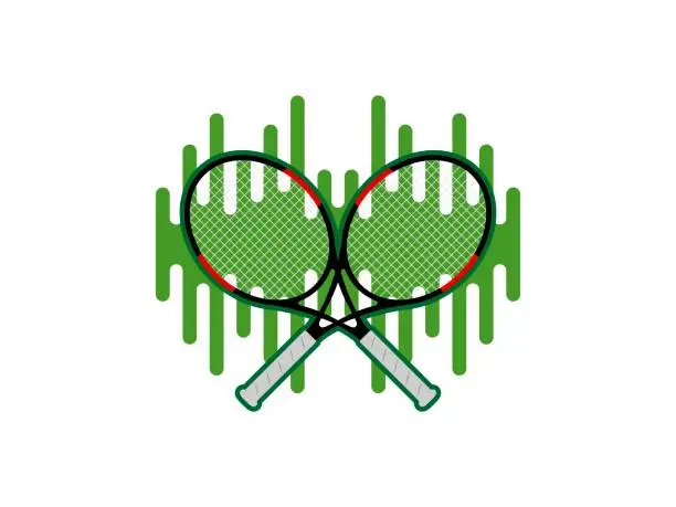 Vector illustration of Sound wave with tennis racket