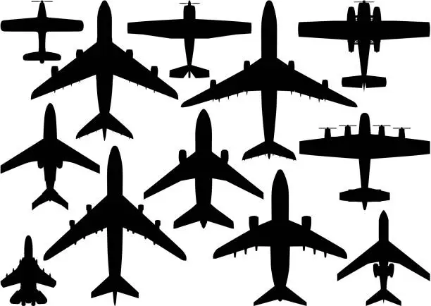 Vector illustration of Airplanes From Above