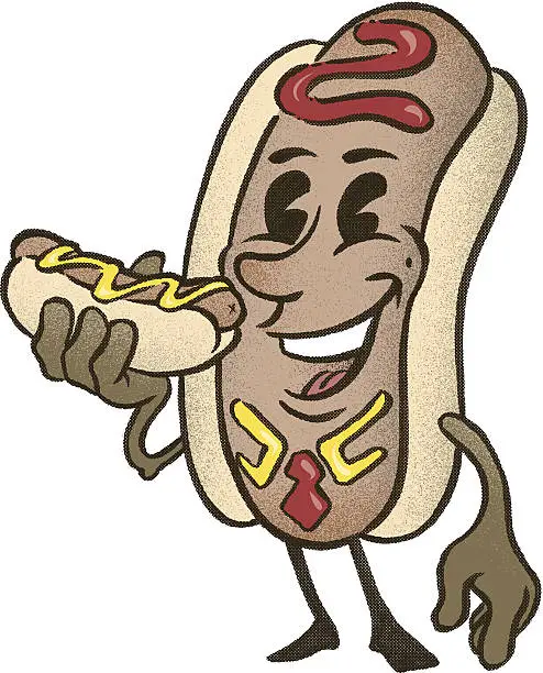 Vector illustration of Hot Doggity Dog