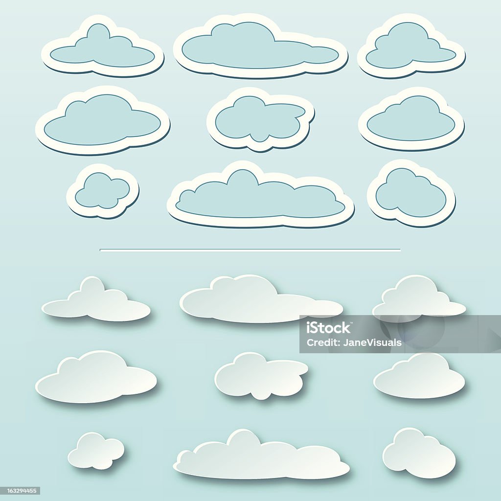 Set di vettore Cloud - arte vettoriale royalty-free di Bianco