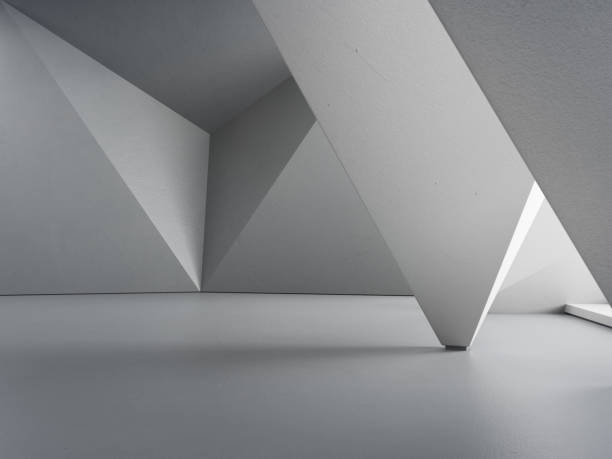 istock Geometric shapes structure on gray concrete floor. 1632961150