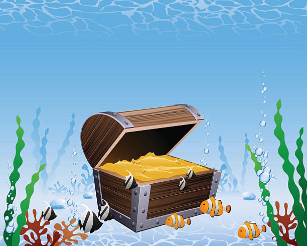 illustrazioni stock, clip art, cartoni animati e icone di tendenza di scatola del tesoro - token gold coin treasure