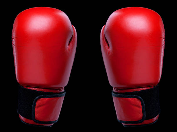 istock Pair of red leather boxing gloves 163296981